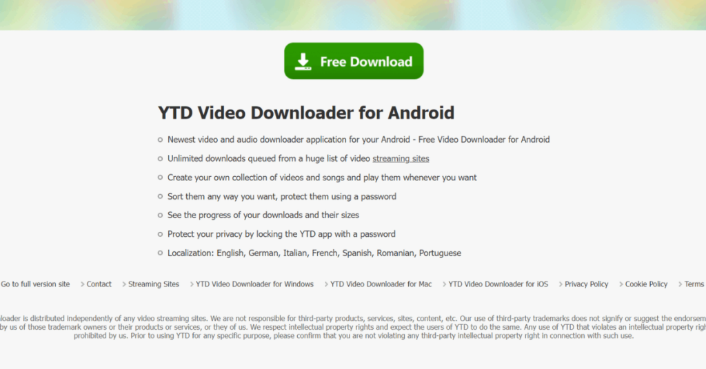 YTD Video Downloader is a reliable app